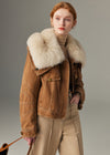 Women's Winter Real Fox Fur Collar Quilted Goose Down Short Coat