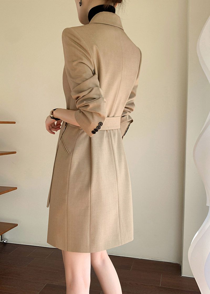 Belted Double Breasted Blazer Dress M / Gray Belted Double Breasted Blazer Dress M / Gray