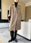 Vivian Seven Women Big Button Bell Sleeve Double Face Wool Coat Camel