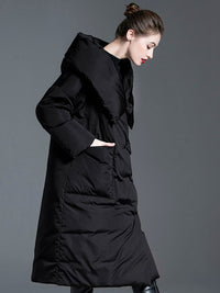 Women's Winter Big Hood Roomy Pocket Down Puffer Coat