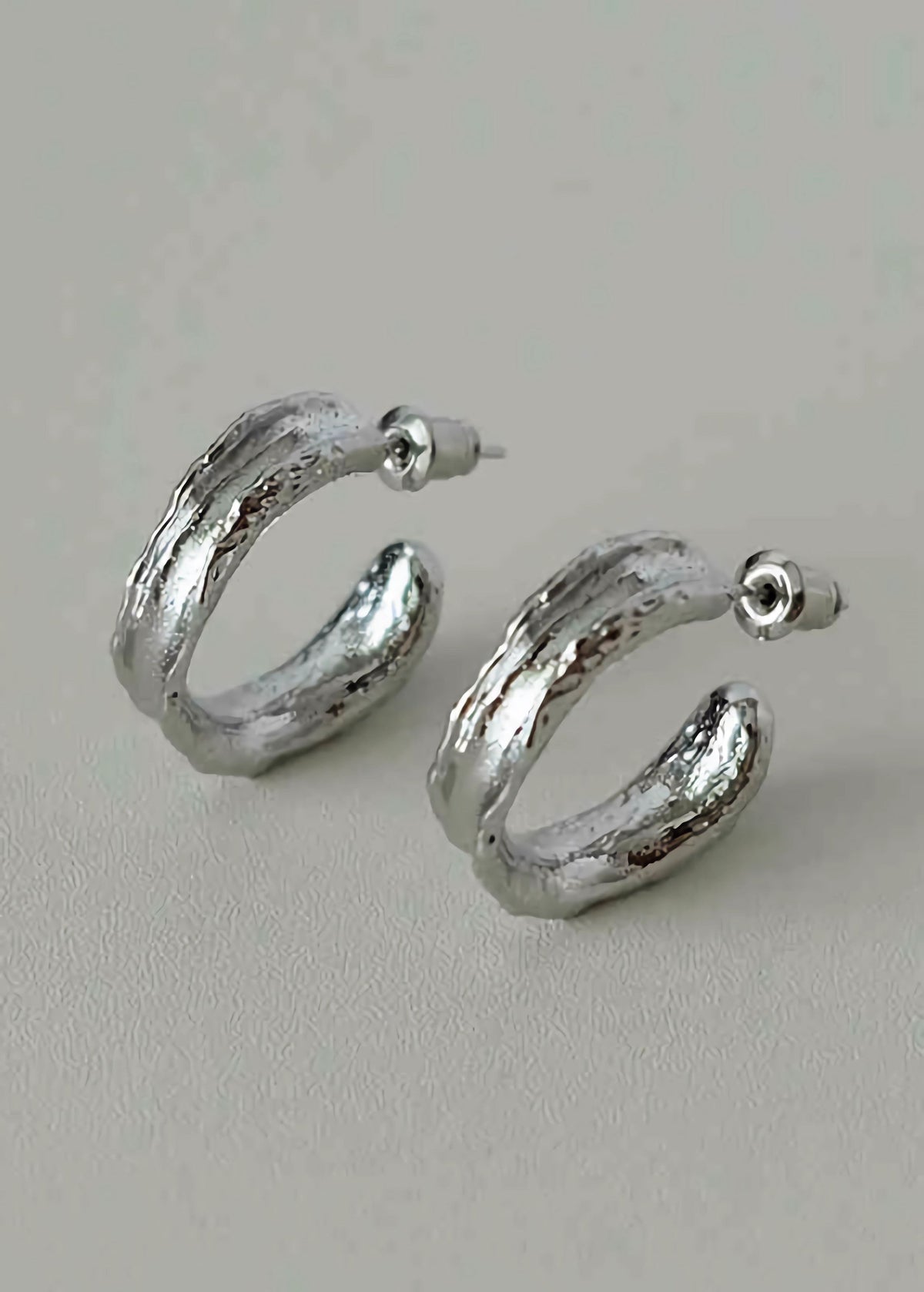 Women's Jewelry Brut Textured Hoop Earrings