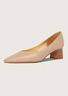 Beige leather pumps 