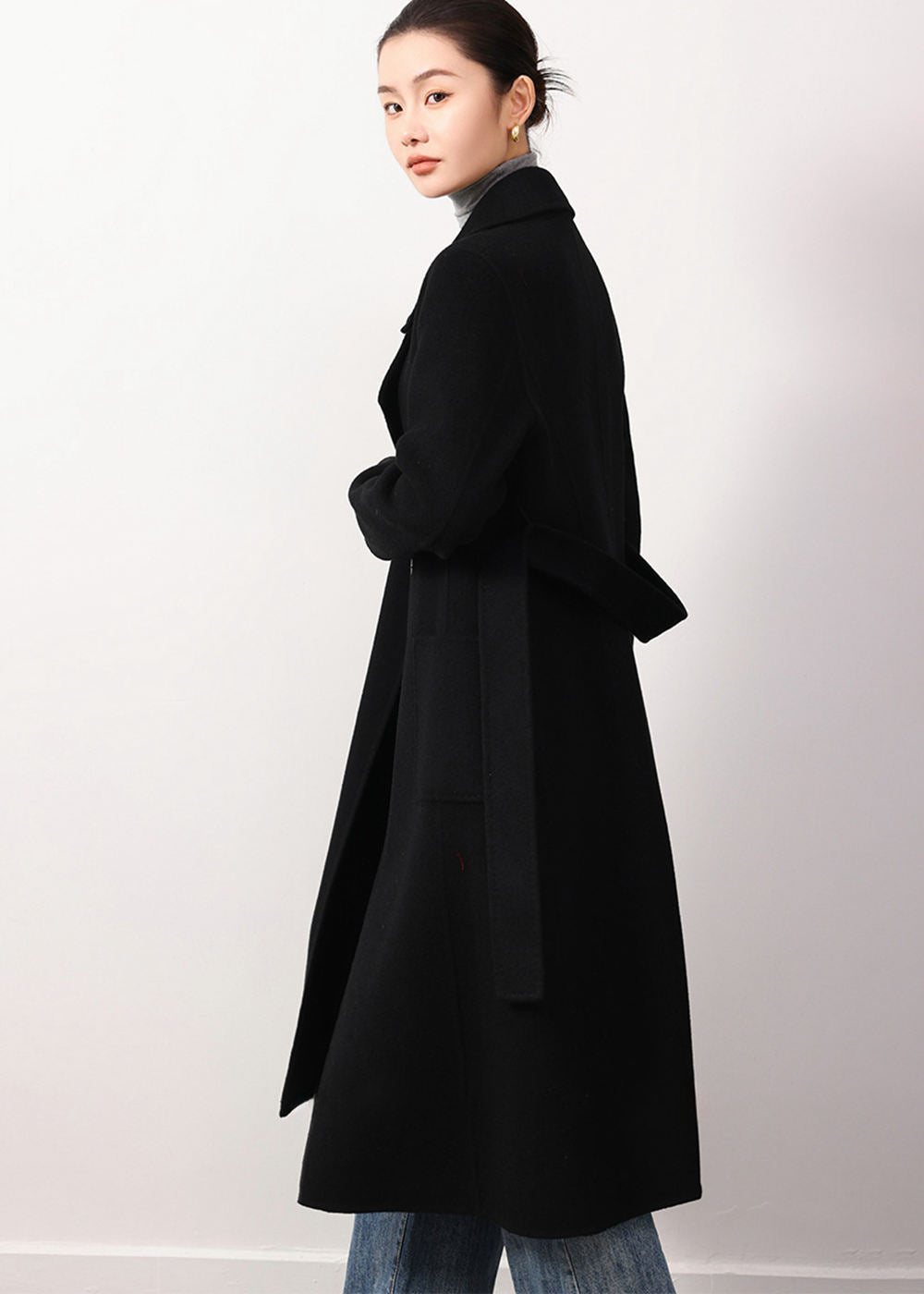 Clarissa Belted Double Face Wool Coat – Vivian Seven