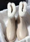 Women's Winter Cozy Genuine Leather Faux Shearling Lined Booties White