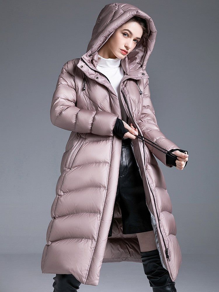 Women's Winter Drawstring Hooded Down Puffer Coat