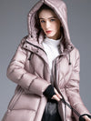 Women's Winter Drawstring Hooded Down Puffer Coat