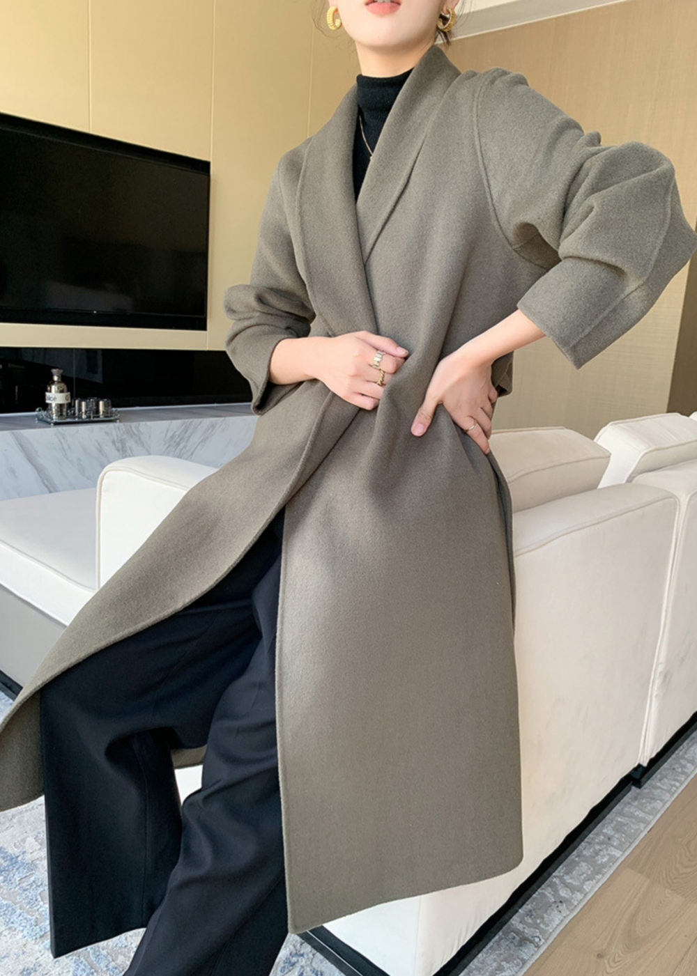 パンダ　sevendot Wool  Tailored Coat Double-breasted short coat
