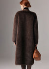 Women's Winter Patchwork Leather Collar Faux Fur Fleece Long Coat