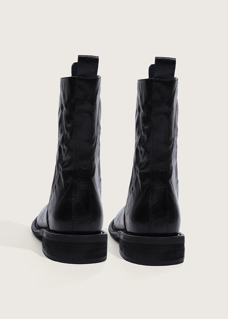 Women's Black Leather booties 