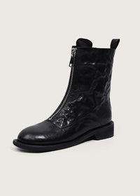 black real leather boots for women