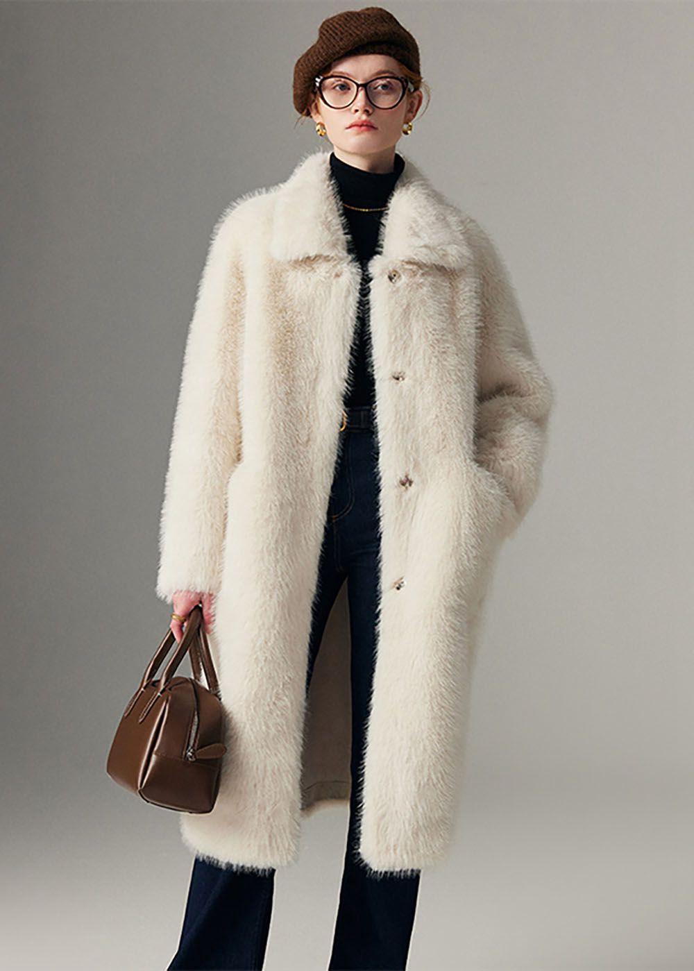 winter mink long coat