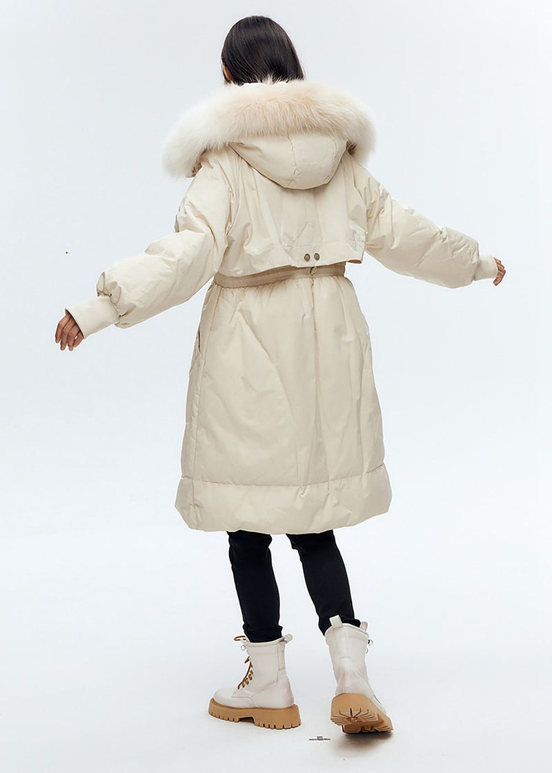 fox fur hooded coat