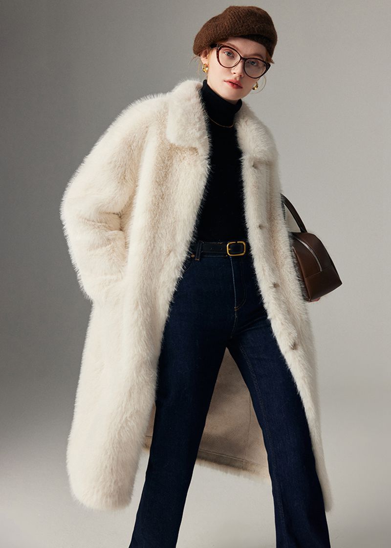 White Fur Long Coat