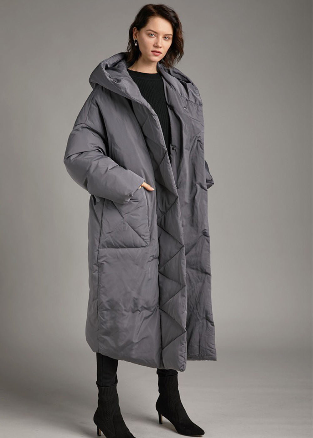 Relaxed Fit Storm Flap Hooded Down Puffer Parka – Vivian Seven