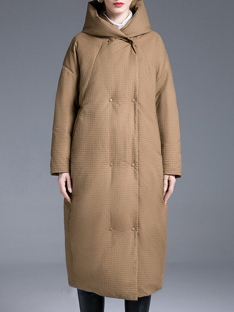 Hooded Down Puffer Cocoon Coat – Vivian Seven