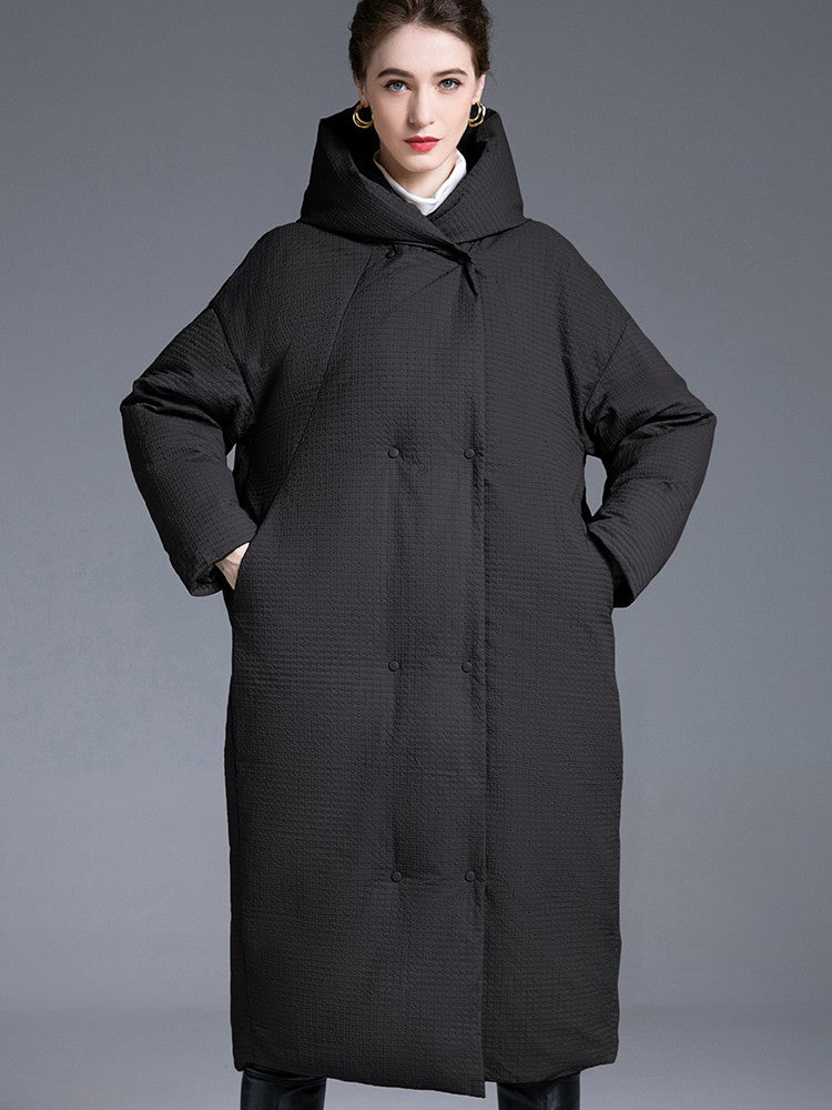 Hooded Down Puffer Cocoon Coat – Vivian Seven