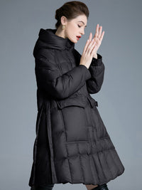 Women's Winter Hooded Flared Down Puffer Coat