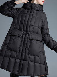 Women's Winter Hooded Flared Down Puffer Coat