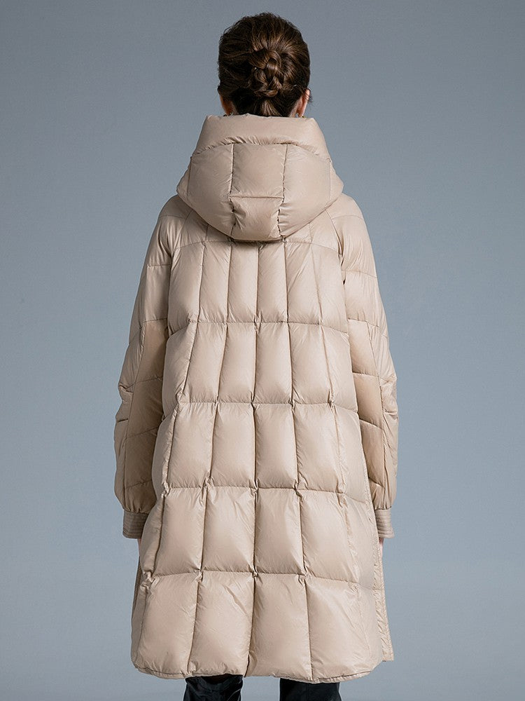 Women's Winter Hooded Flared Down Puffer Coat