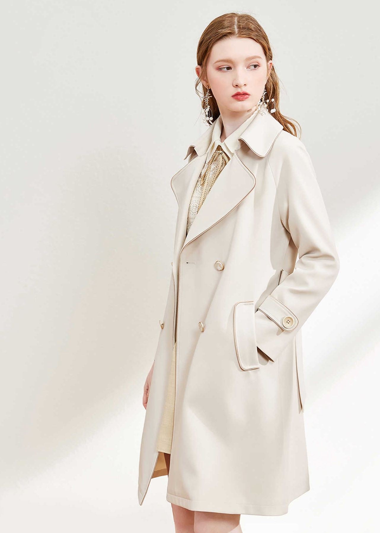 ジャケット・アウター double-end hight twist doeskin trench double-end hight twist doeskin trench 【公式通販】