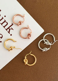 Women's 18K Gold Plate Knot Hoop Earrings