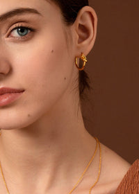 Women's 18K Gold Plate Knot Hoop Earrings