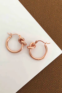 18K Gold Plate Knot Hoop Earrings