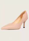 pink leather pumps