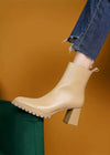 Women's leather boots beige