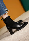 Black Leather booties for Women