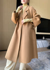 Vivian Seven Women Minerva Relaxed Fit Belted Double Face Wool Coat Camel