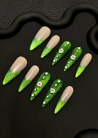 Molly Green Handcrafted Stiletto Press-on Nails