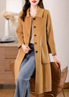 Vivian Seven Women's Muriel Single Breasted Double Face Wool Coat Camel