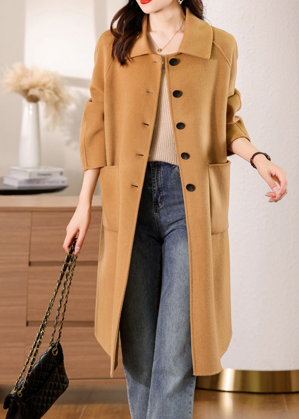 Muriel Single Breasted Double Face Wool Coat – Vivian Seven
