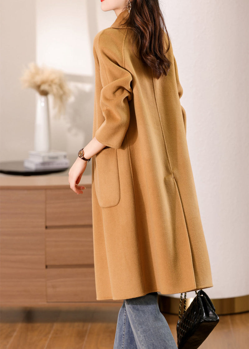 Vivian Seven Women's Muriel Single Breasted Double Face Wool Coat Camel