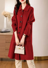 Vivian Seven Women's Muriel Single Breasted Double Face Wool Coat Red