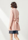 Women's Pink Wool Blend Double Breasted Blazer