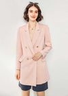 Women's Pink Wool Blend Double Breasted Blazer