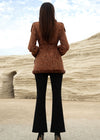 Women's Pocket Rabbit Fur Collar Wool Blend Duck Down Coat