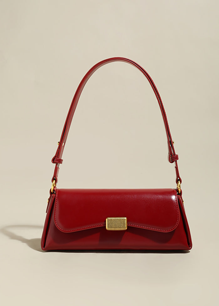 red baguette bag