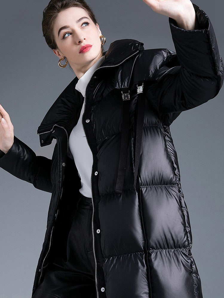 Sadie Hooded Down Puffer Long Coat – Vivian Seven