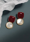 Women's Claret Sea Shell Drop Earrings