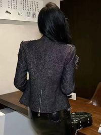 Women's Tweed Tassel Belted Jacket