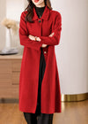 Isabella Belted Spread Collar Double Face Wool Coat