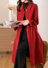 Isabella Belted Spread Collar Double Face Wool Coat