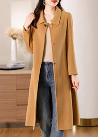 Isabella Belted Spread Collar Double Face Wool Coat