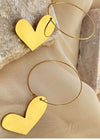 Women's Jewelry Stainless Steel Lopsided Heart Drop Hoop Earrings