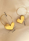 Women's Jewelry Stainless Steel Lopsided Heart Drop Hoop Earrings