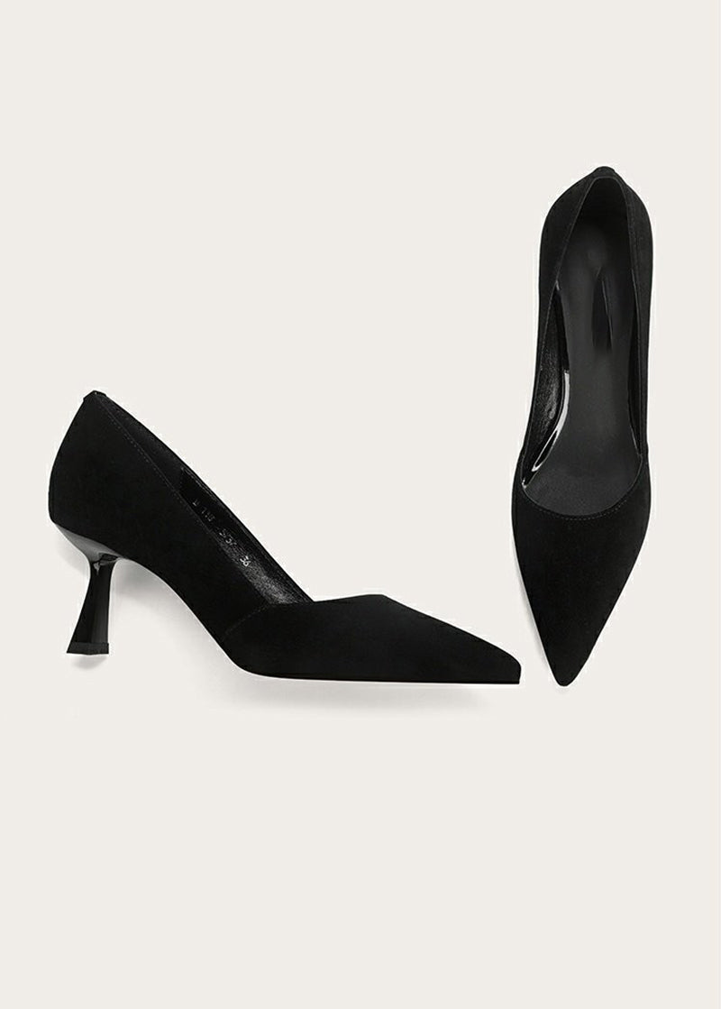 women's black suede pumps