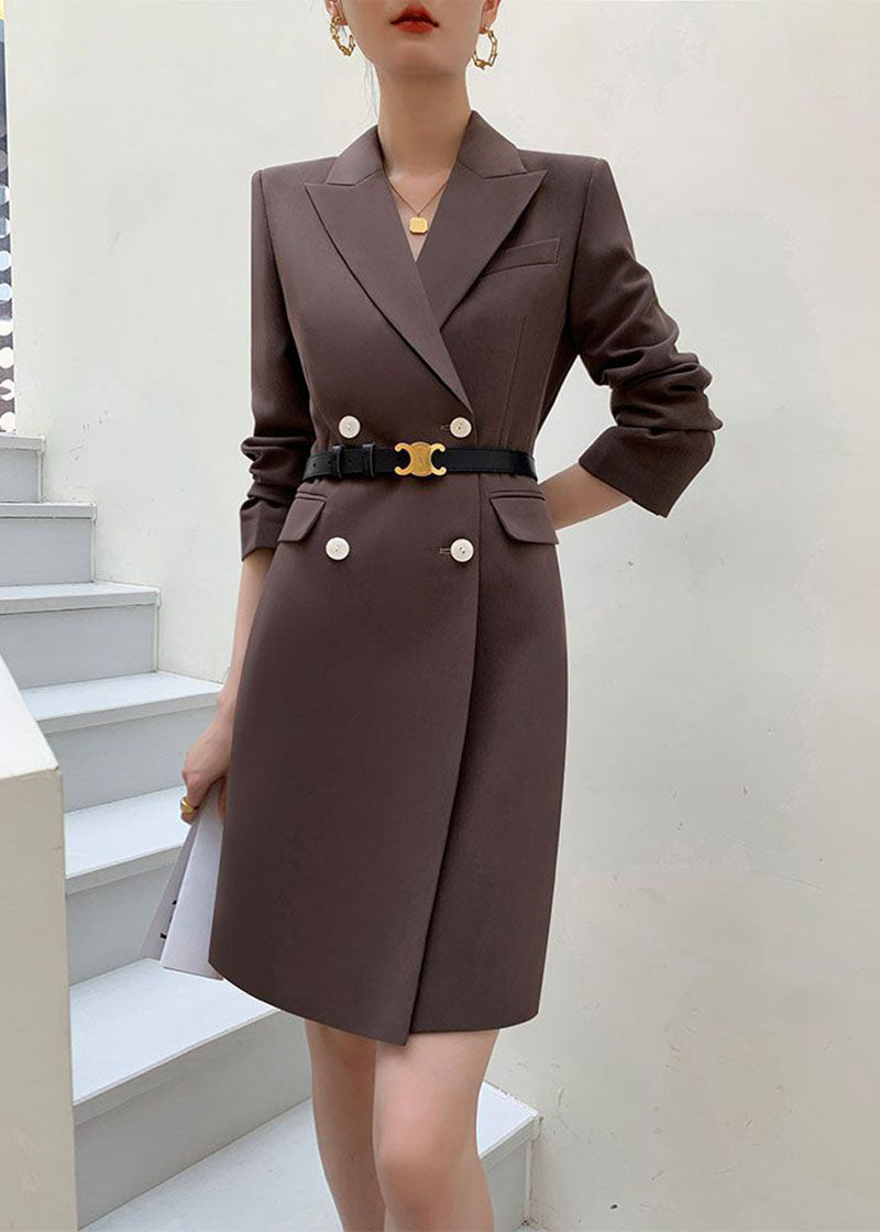 Long Sleeve Double Breasted Blazer Dress XS / Beige Long Sleeve Double Breasted Blazer Dress XS / Beige